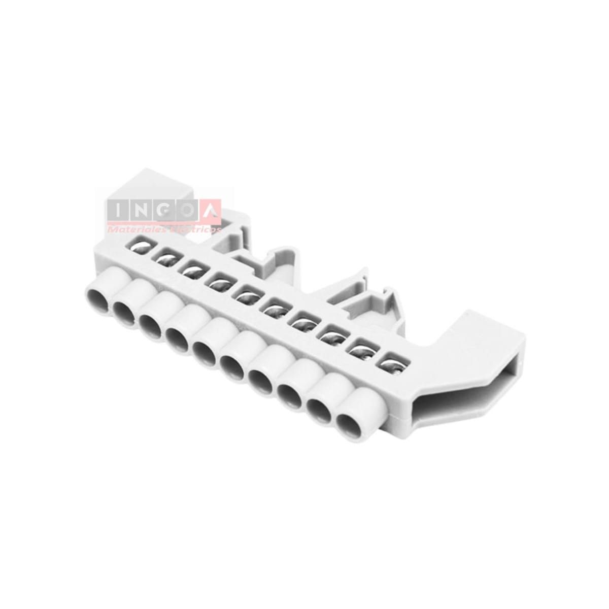 GENERICO - Barra Repartidora Riel Din 10 Conexiones Aislada Blanco