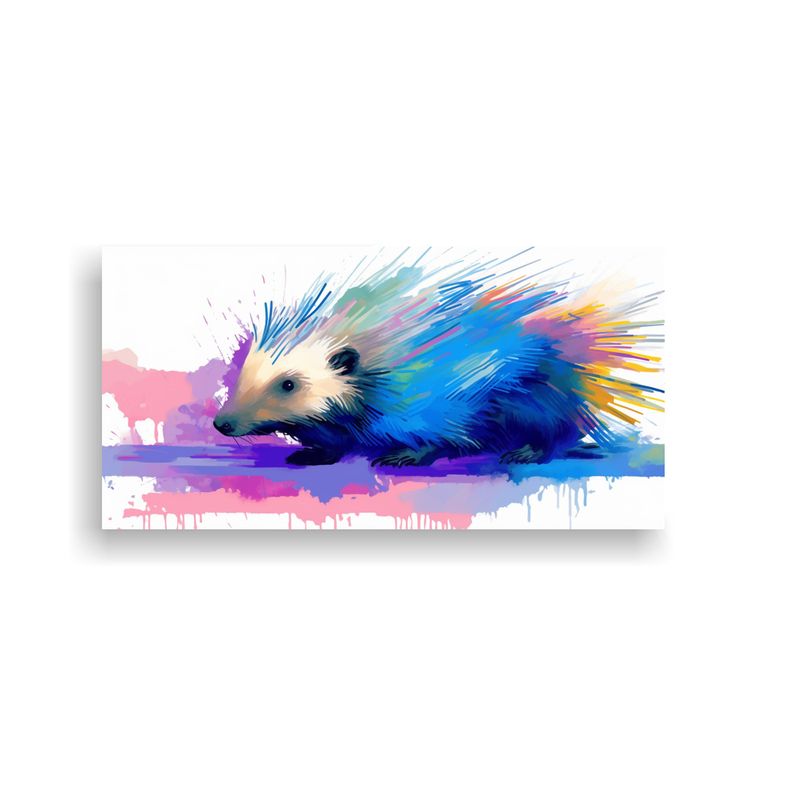 GENERICO - Cuadro Tela Patrón Porcupine En Tonos Suaves Y 60x30 Cm