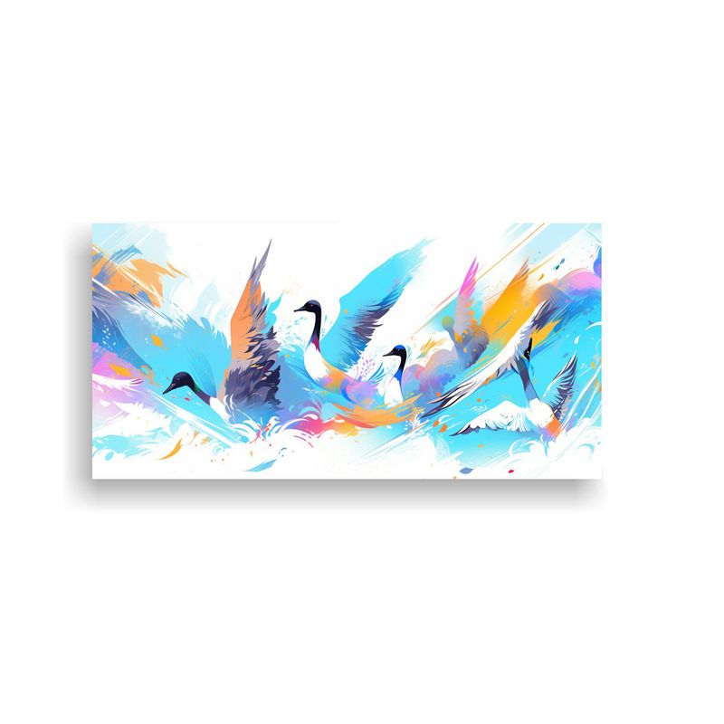GENERICO - Arte De Pared Cuadro Armonía De Gansos Arcoíris 80x40 Cm