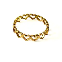 GOIA - Anillo Unisex Cadena Corazones Gold