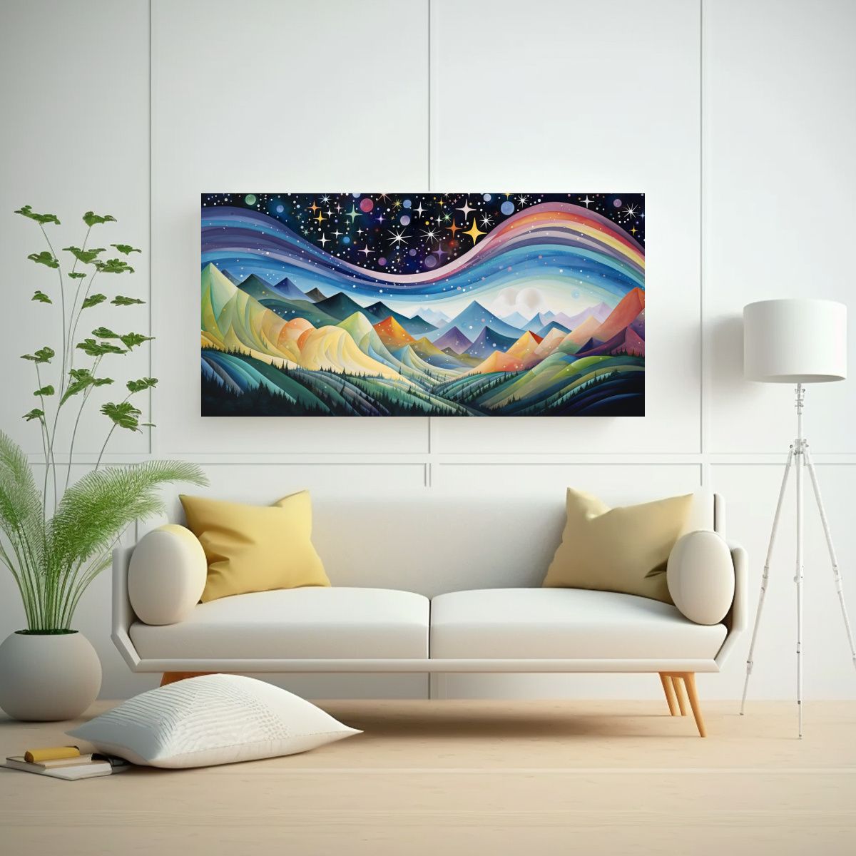 GENERICO - Paisaje De Montaña Elegante Con Estilo Refinado 100x50 Cm