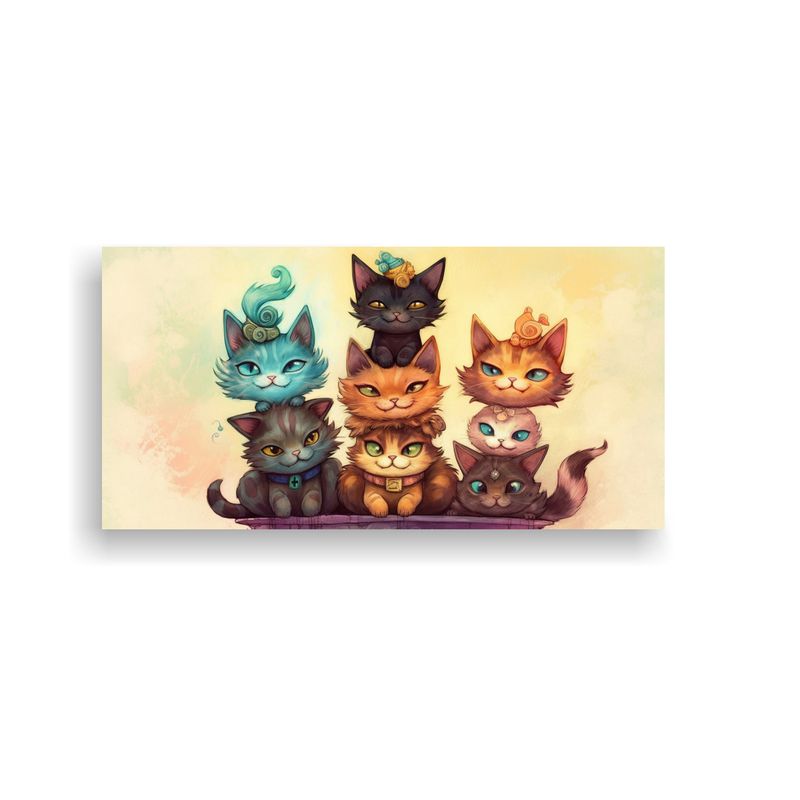 GENERICO - Pinturas Decorativas Juveniles De Gatos En 100x50 Cm