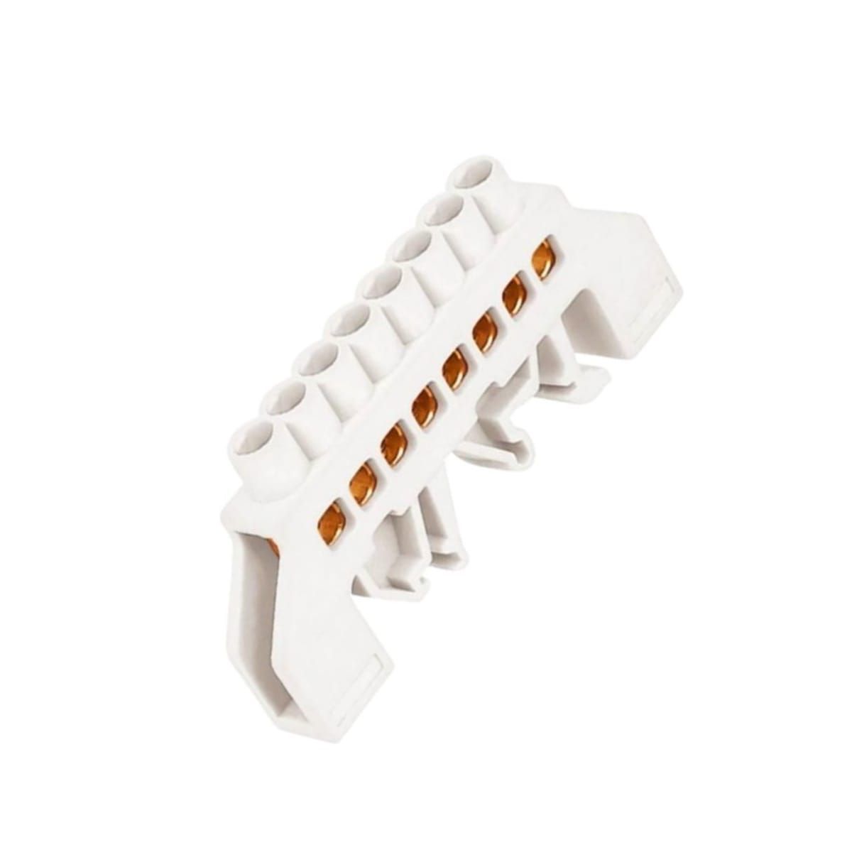 GENERICO - BARRA REPARTIDORA RIEL DIN 8 CONEXIONES AISLADA BLANCO