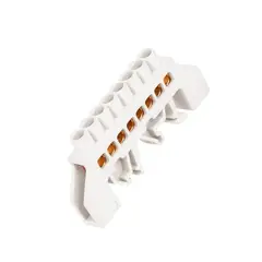 GENERICO - BARRA REPARTIDORA RIEL DIN 8 CONEXIONES AISLADA BLANCO