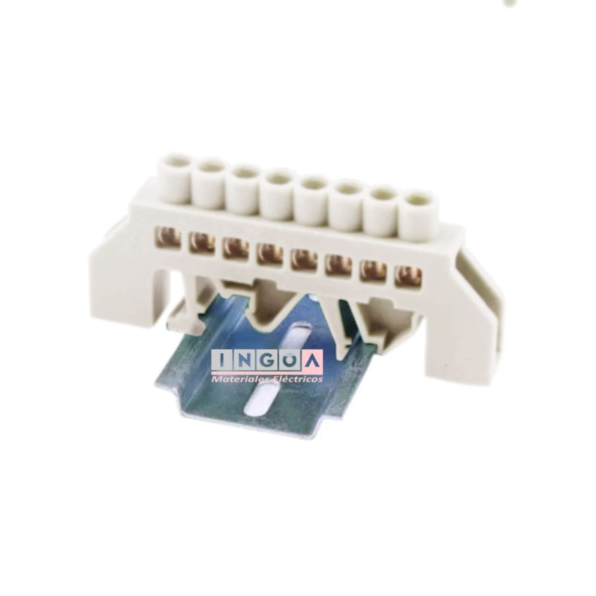 GENERICO - BARRA REPARTIDORA RIEL DIN 8 CONEXIONES AISLADA BLANCO