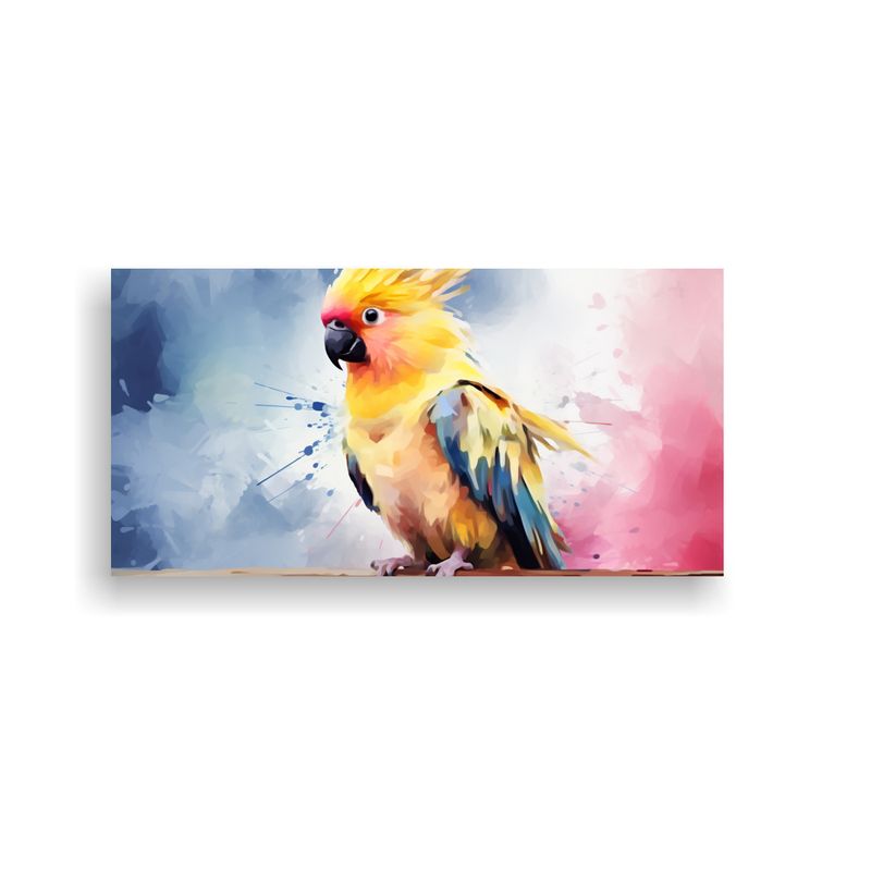 GENERICO - Cockatiel Acuarela Estilo Pintura Colorida Arte 60x30 Cm
