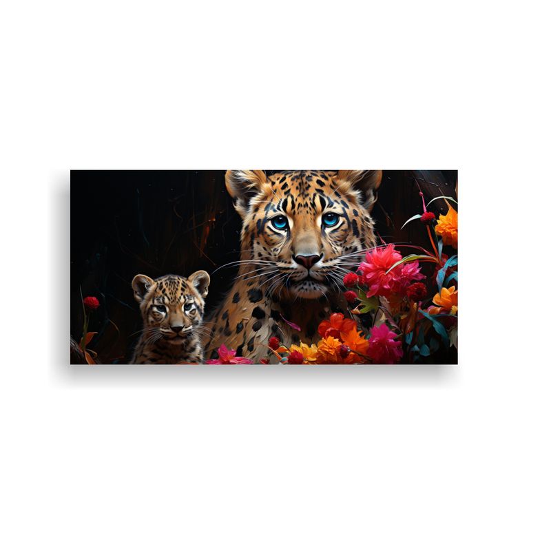 GENERICO - Cuadro En Bastidor Patrón Leopardo Colorido 100x50 Cm