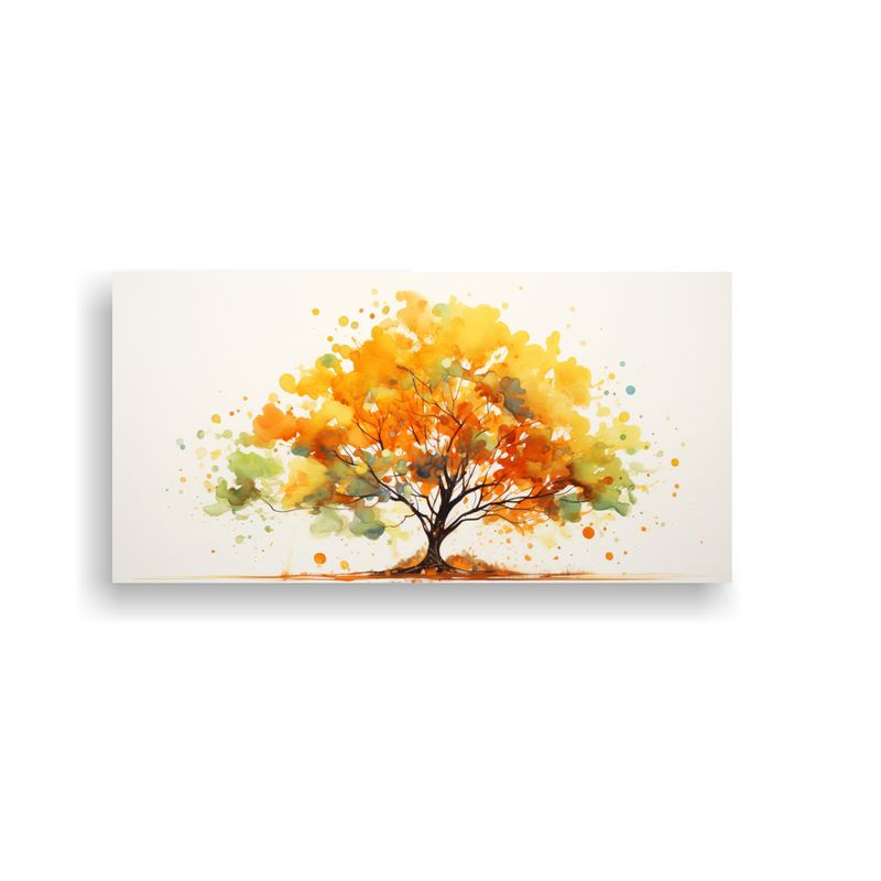 GENERICO - Pintura Abstracta De Árbol De Acebo Amarillo Y 80x40 Cm