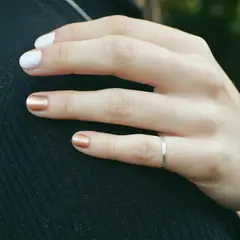 GOIA - Anillo para Mujer Midi Liso Ajustable plata