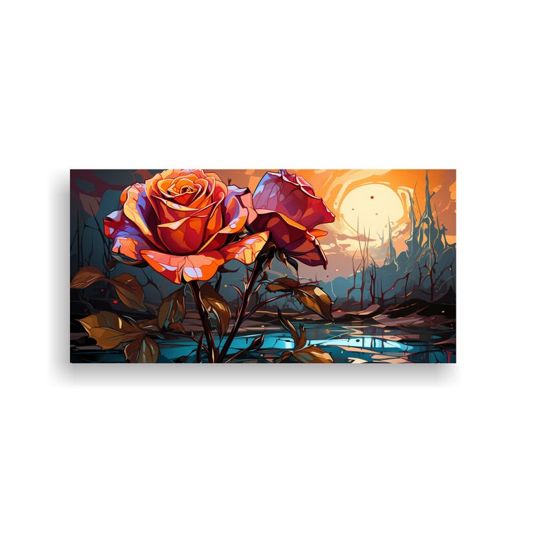 GENERICO - Pinturas Decorativas Juveniles De Rosa En Estilo 60x30 Cm