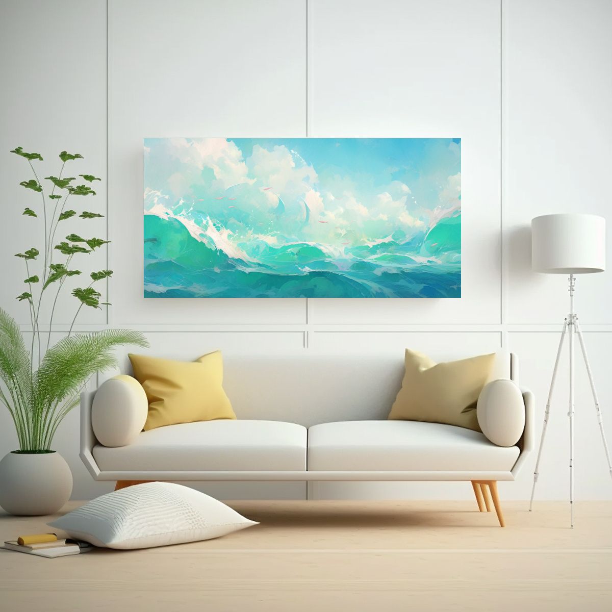 GENERICO - Cuadro Abstracto De Alta Calidad Adorno Cielo Y 80x40 Cm