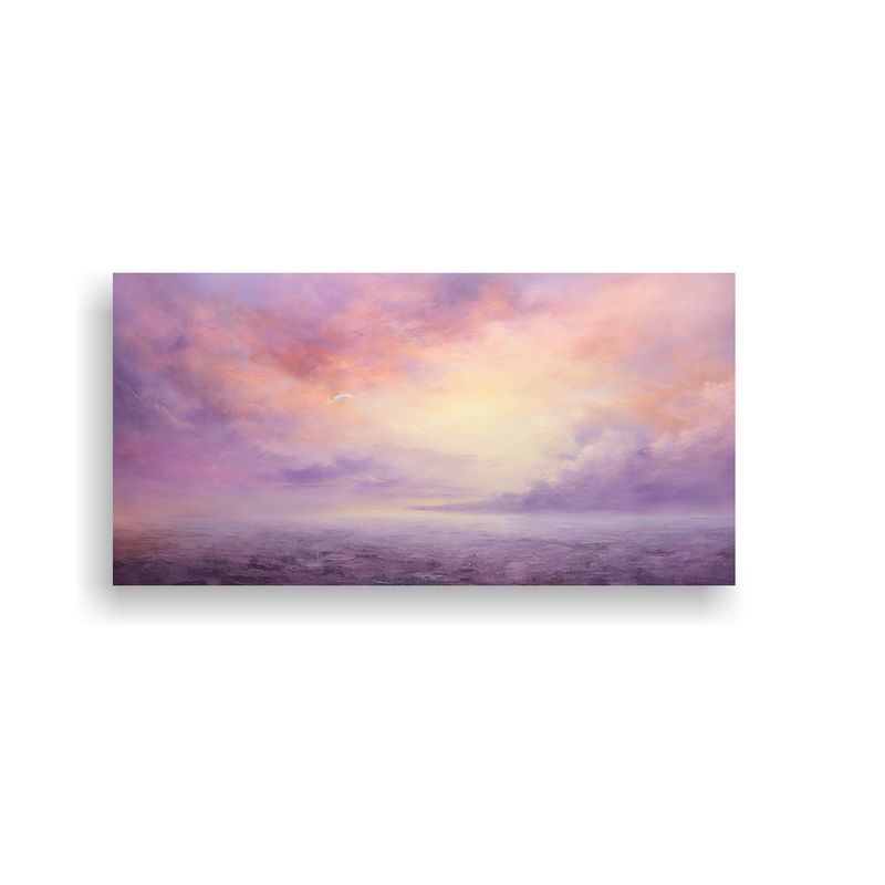 GENERICO - Cuadro Abstracto Minimalista Amanecer Con Colores 60x30 Cm