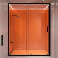 Mampara Ajustable de Ducha LENS 120-140 cm TransparenteNegro