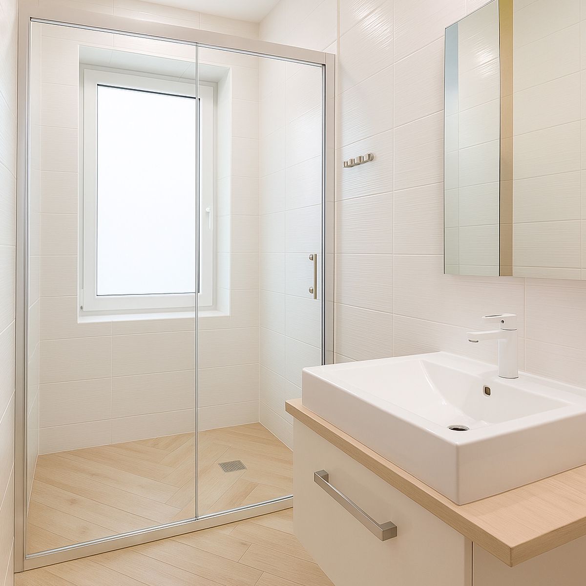 JOYTEK - Mampara Ajustable de Ducha LENS 120-140 cm TransparenteCromado