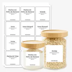 GENERICO - Etiquetas Despensa Organización Cocina Impermeables Blancas