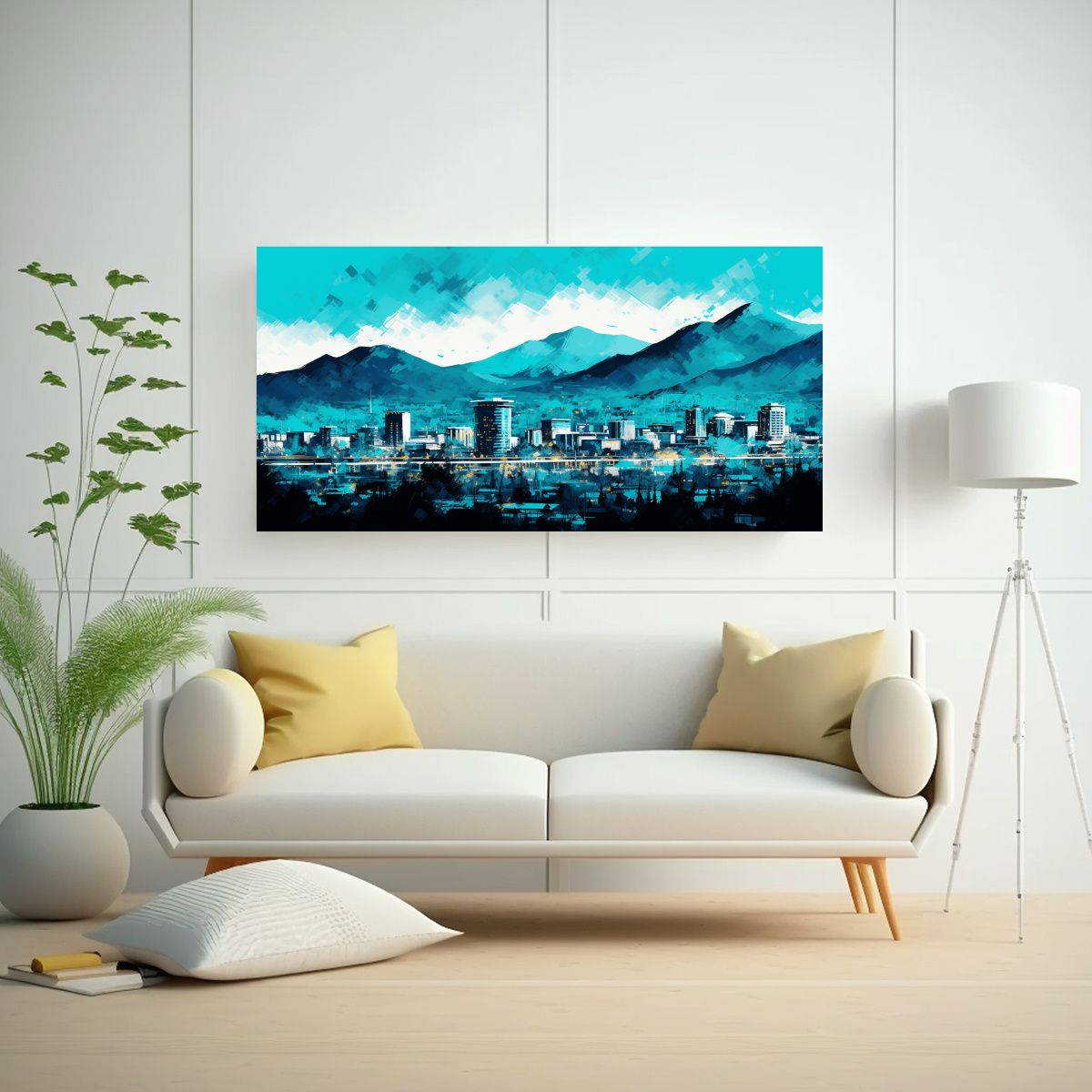 GENERICO - Pinturas Decorativas En Tonos Turquesa Neonoir 60x30 Cm