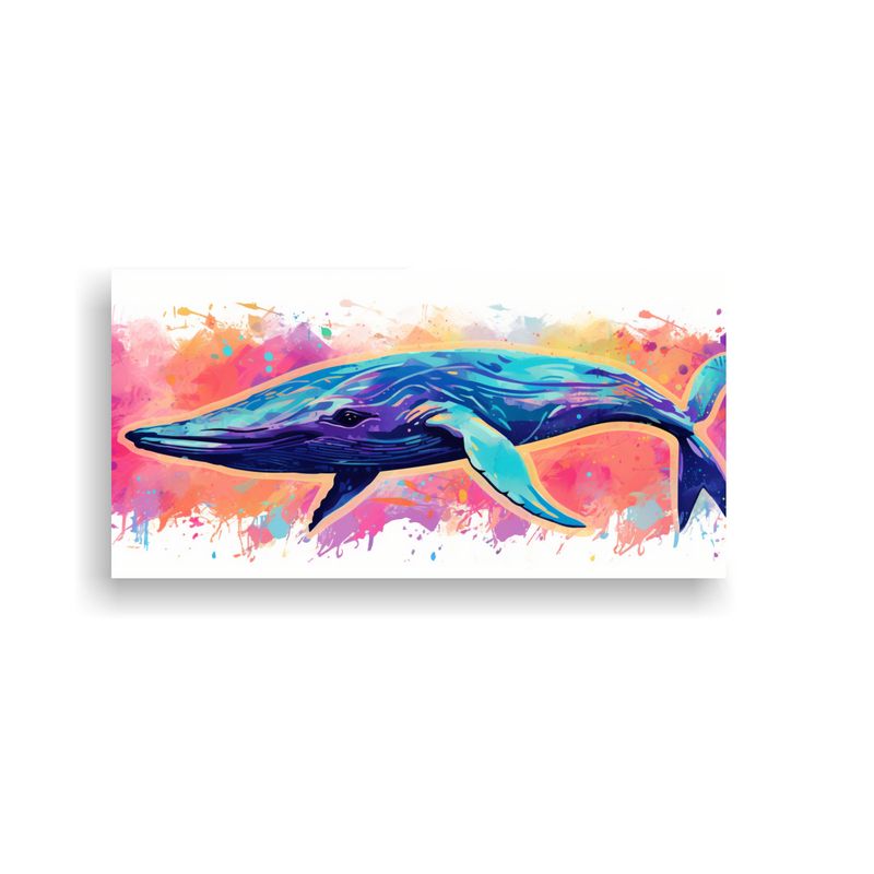 GENERICO - Cuadro Imagen Motivo Ballena Azul En Colores 80x40 Cm
