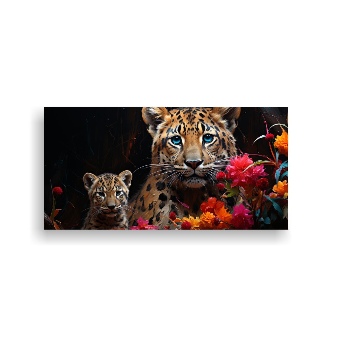 GENERICO - Cuadro En Bastidor Patrón Leopardo Colorido 60x30 Cm