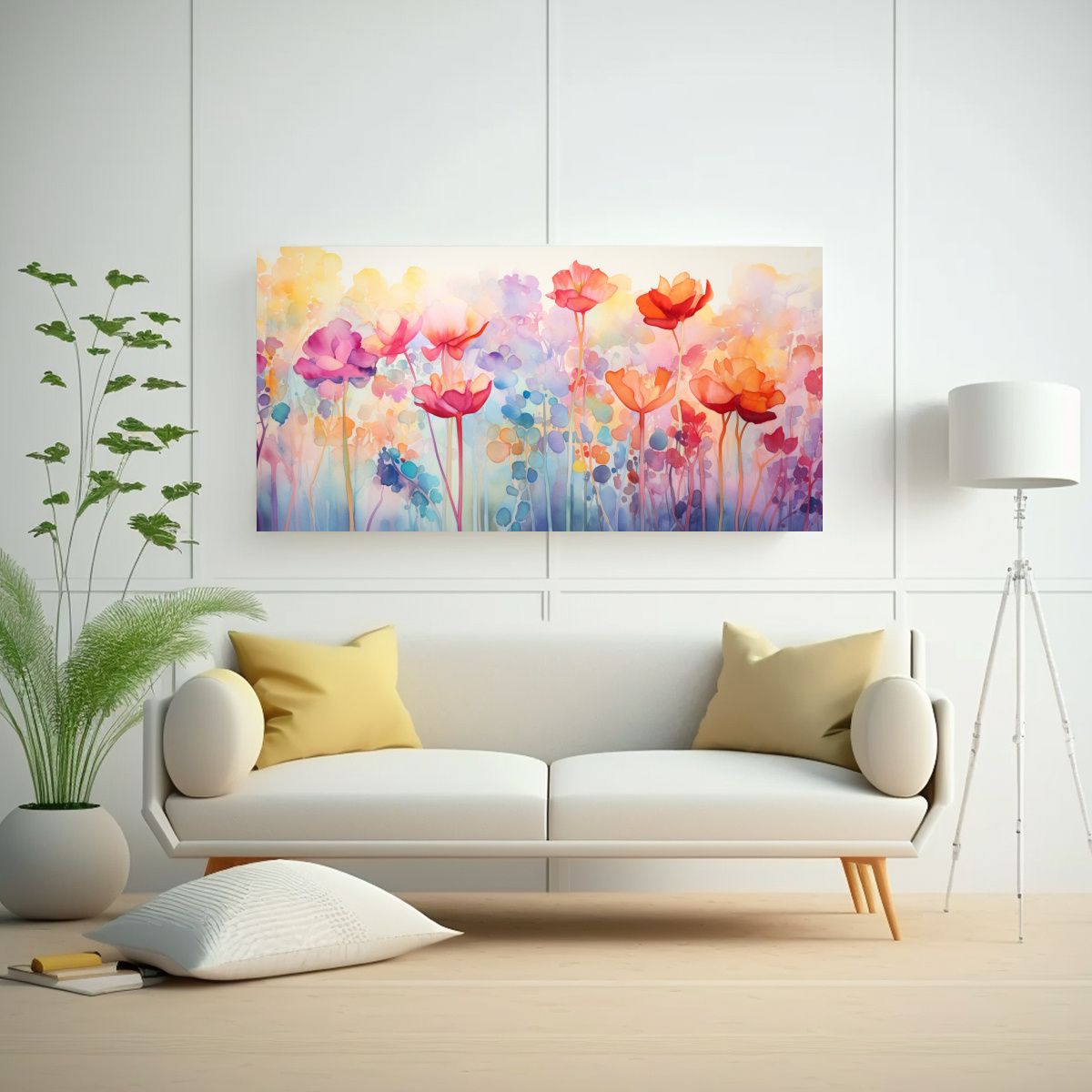 GENERICO - Pintura Abstracta Jardín Iluminado 100x50 Cm