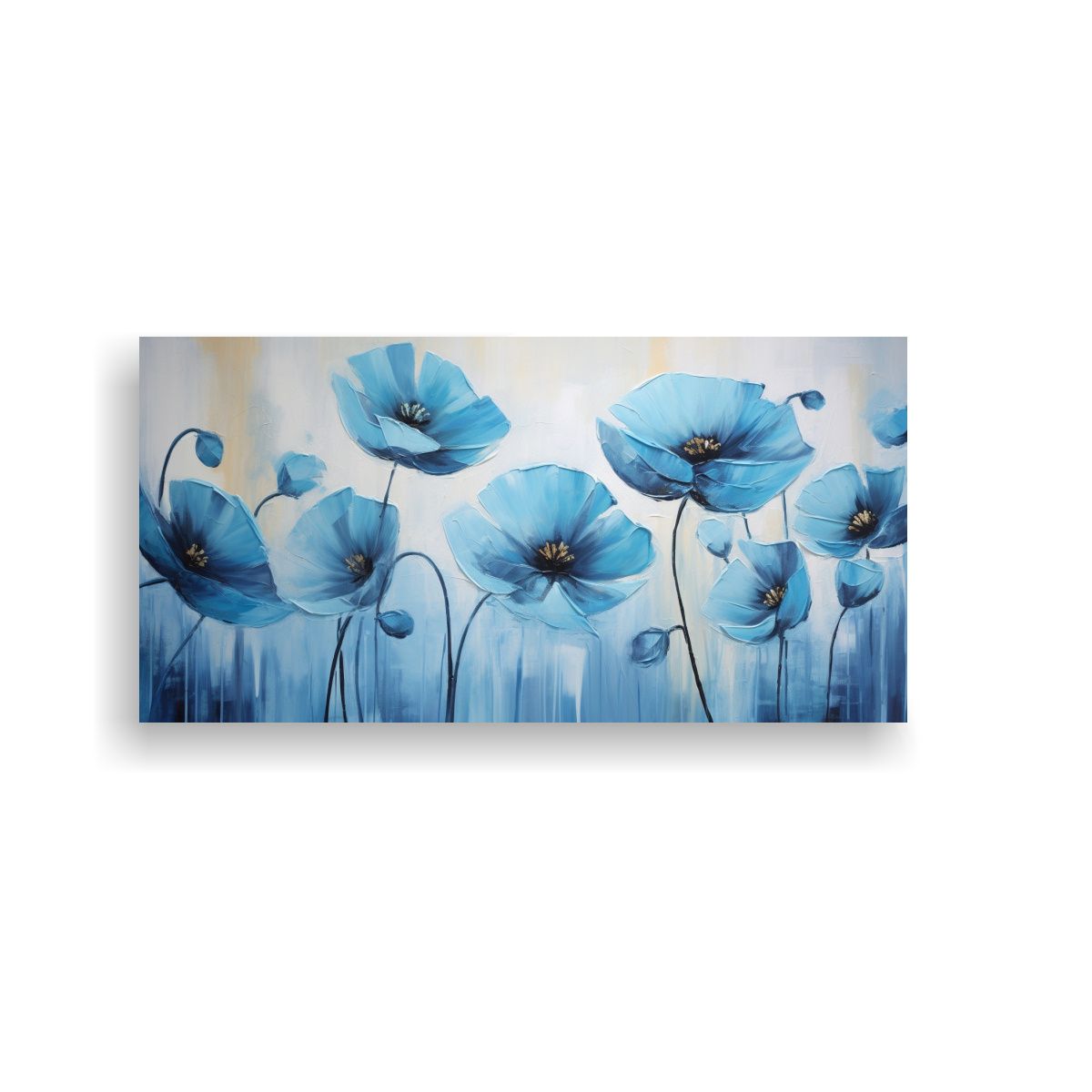 GENERICO - Pintura En Lienzo De Flores En Colores Negro Y 100x50 Cm