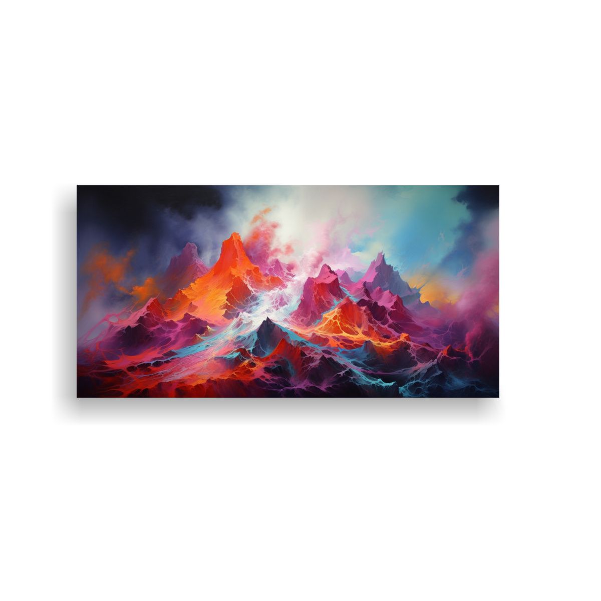 GENERICO - Pintura Abstracta De Un Volcán Con Colores 100x50 Cm