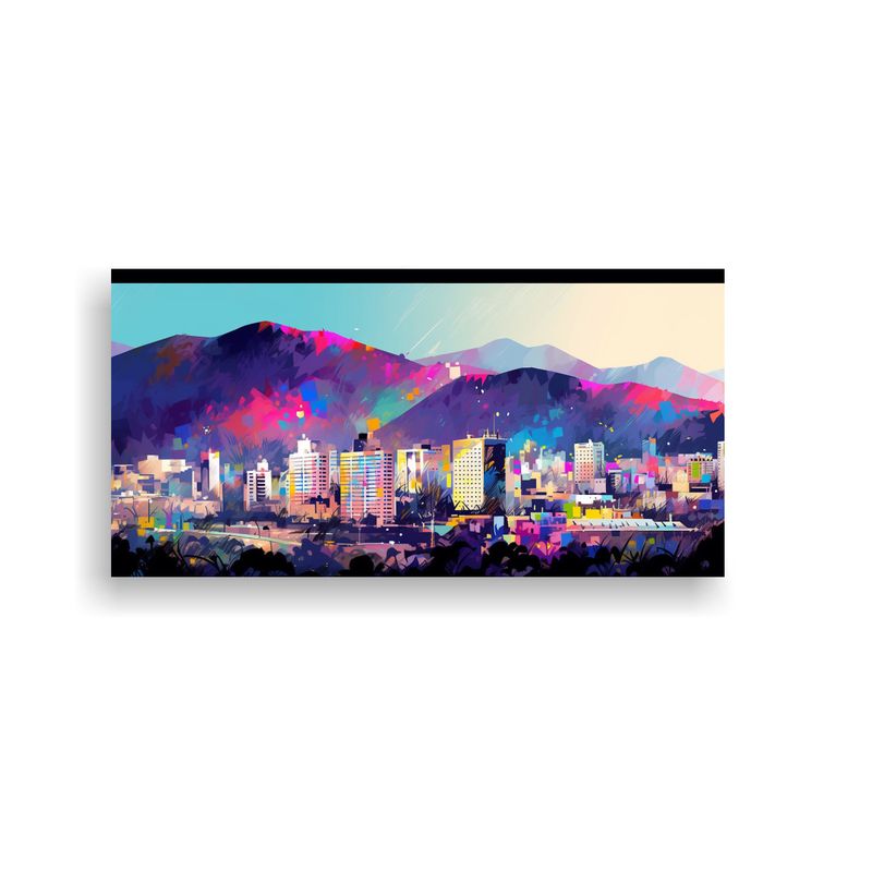GENERICO - Tela En Bastidor Impreso Para Comedor En Santiago 100x50 Cm