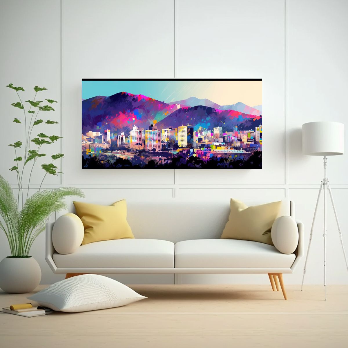 GENERICO - Tela En Bastidor Impreso Para Comedor En Santiago 100x50 Cm