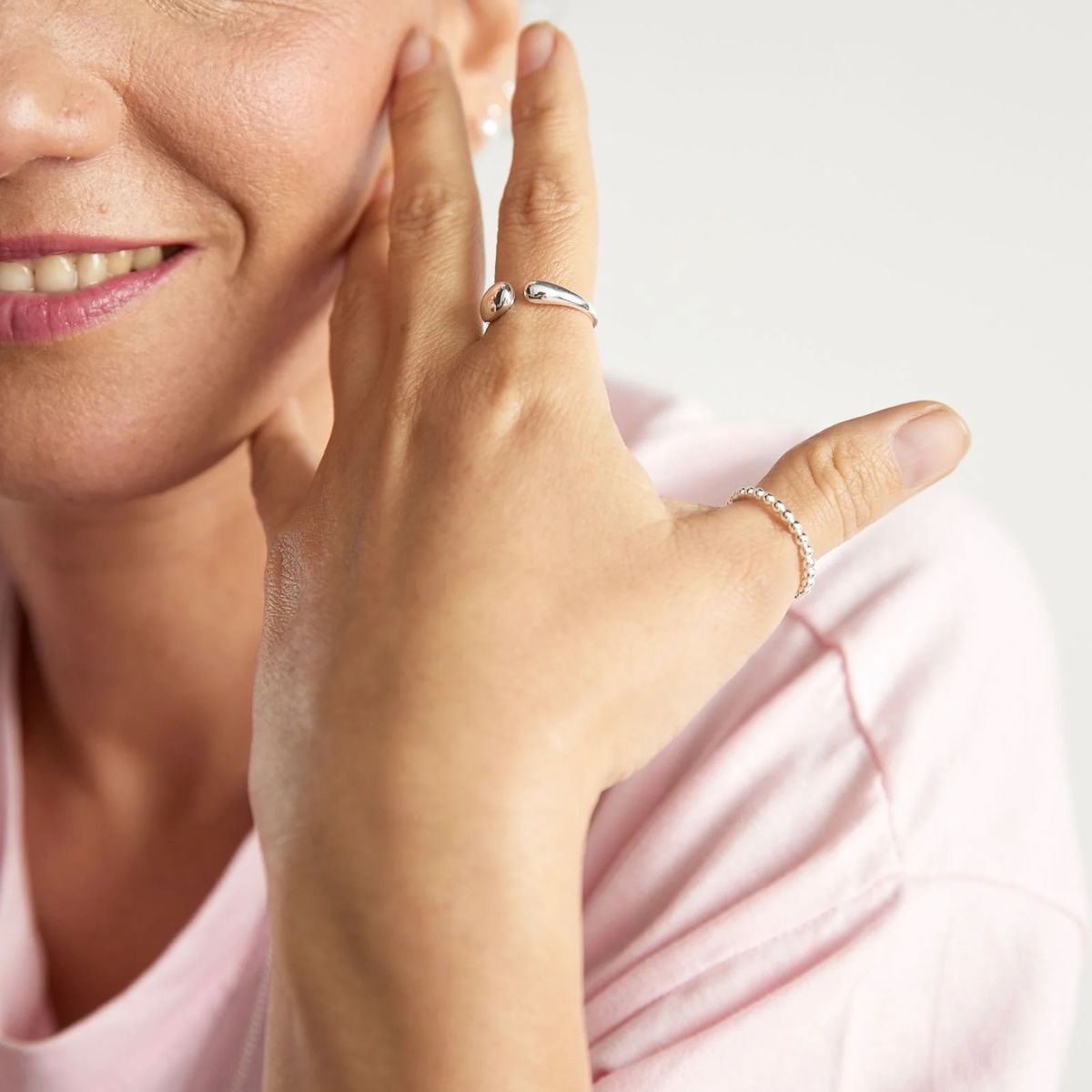 GOIA - Anillo Unisex Gotas Silver