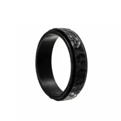 GOIA - Anillo Machacado giratorio 6mm Acero Inoxidable - Negro