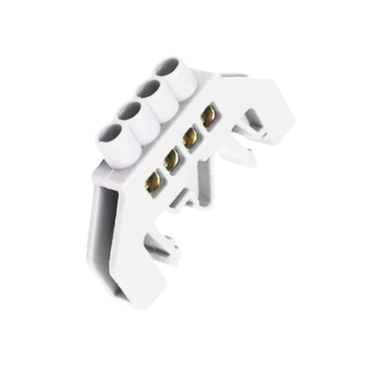 GENERICO - Barra Repartidora Riel Din 4 Conexiones Aislada Blanco