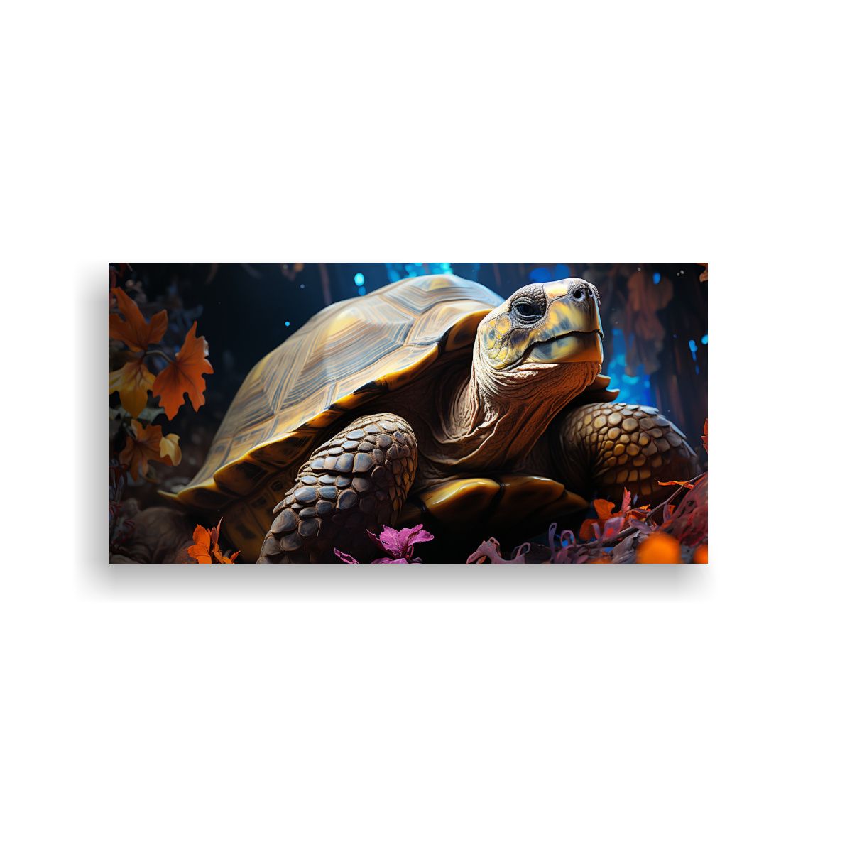 GENERICO - Cuadro Lienzo Tortuga Acuarela Estilo Pintura 100x50 Cm