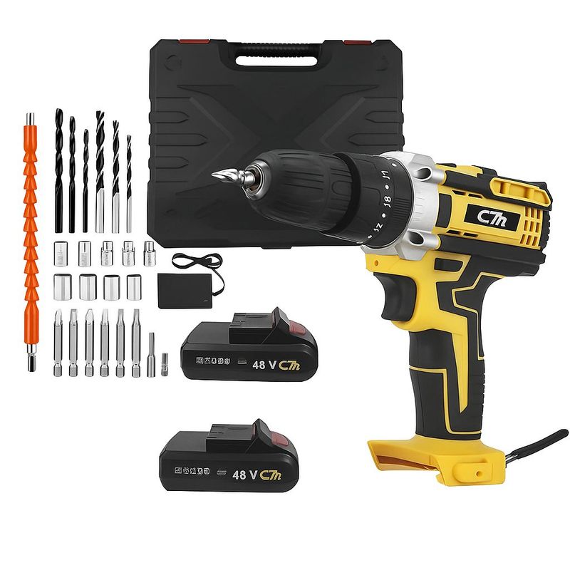 GENERICO - Taladro Atornillador Inalámbrico 2 Baterias Accesorios 21v