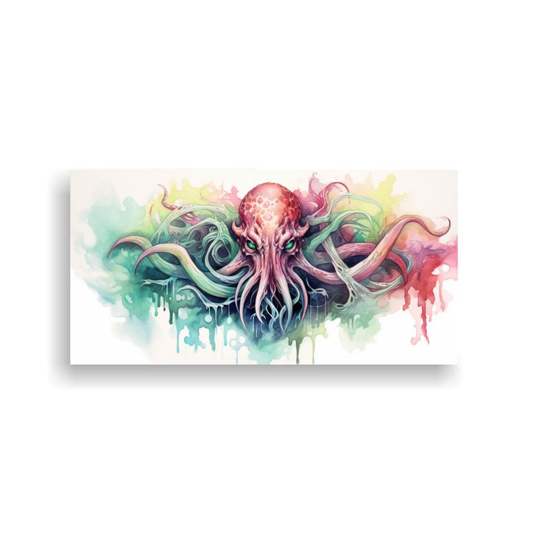 GENERICO - Cuadro De Cthulhu En Estilo Acuarela Colorida 100x50 Cm