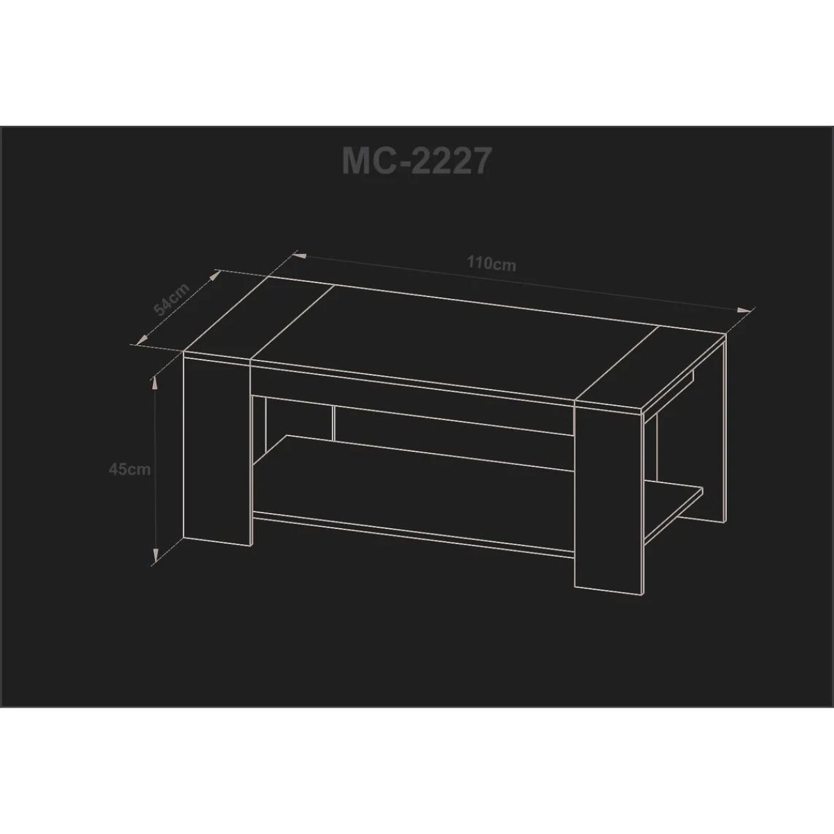 TECNOMOBILI - Mesa de centro Nogal MC2227 Tecnomobili