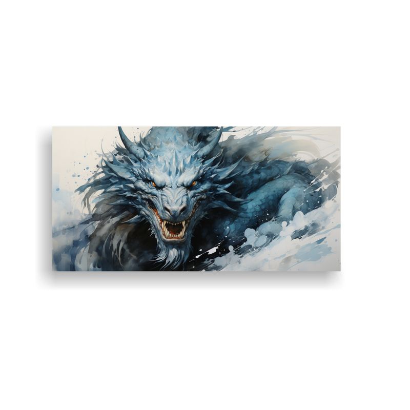 GENERICO - Pintura Inspiradora De Un Dragón En Acuarelas Y 80x40 Cm