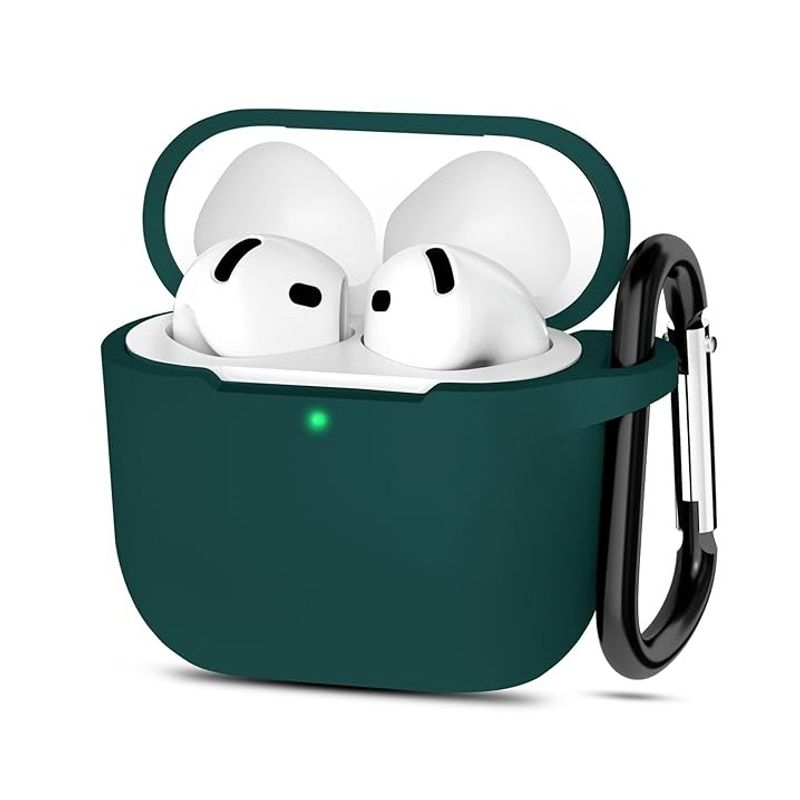 GENERICO - Funda Silicona Para Airpods 4 Verde Oscuro