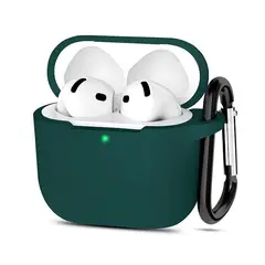 GENERICO - Funda Silicona Para Airpods 4 Verde Oscuro