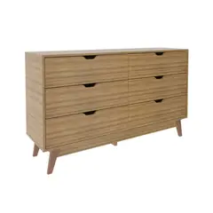 TECNOMOBILI - Cómoda 6 cajones almendra CM8044