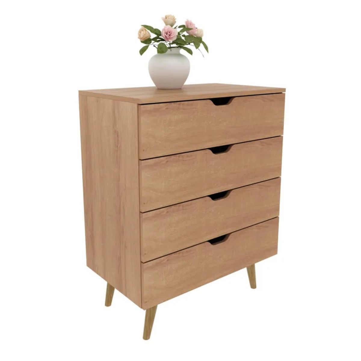 TECNOMOBILI - Cómoda 4 cajones almendra CM8026 Tecnomobili