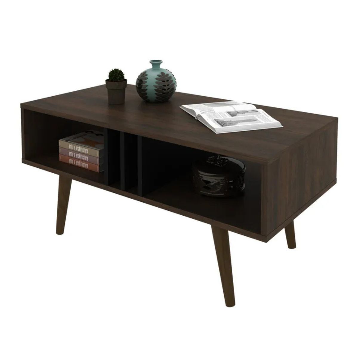 TECNOMOBILI - Mesa de centro rustico/negro MC2226 Tecnomobili