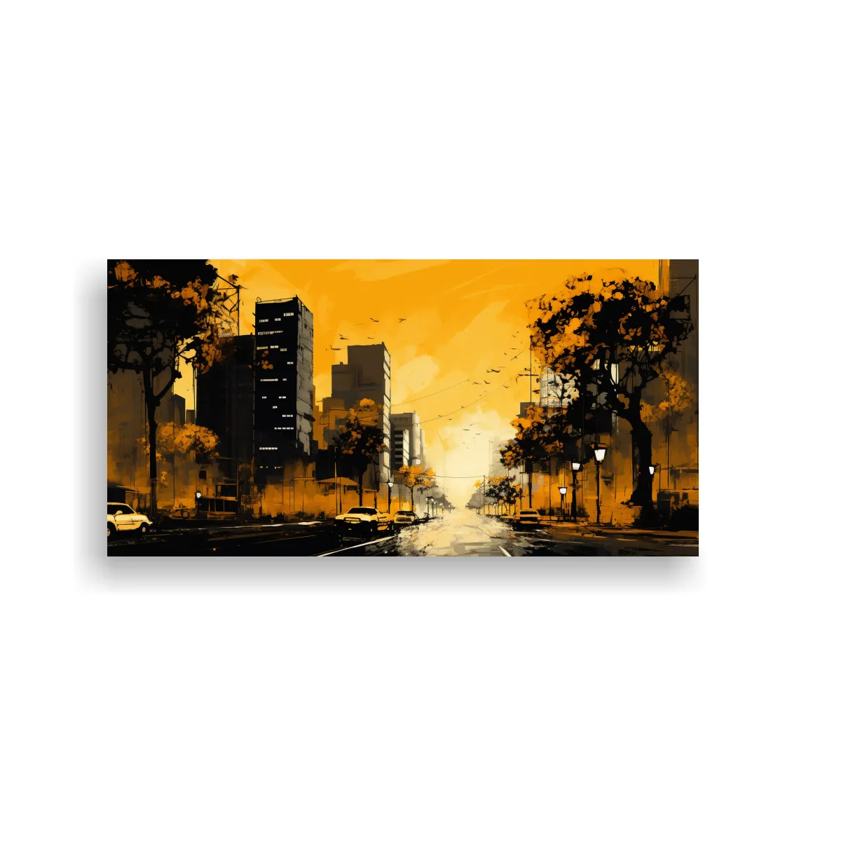 GENERICO - Pinturas Decorativas En Amarillo Y Dorado De 60x30 Cm