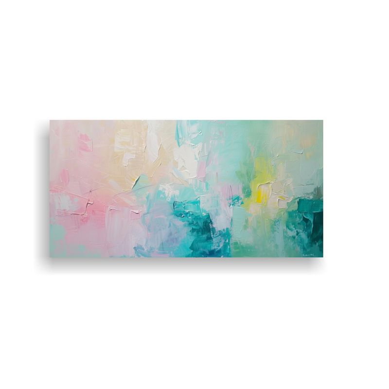 GENERICO - Pintura Abstracta Con Estructura Y Tonos Claros 100x50 Cm