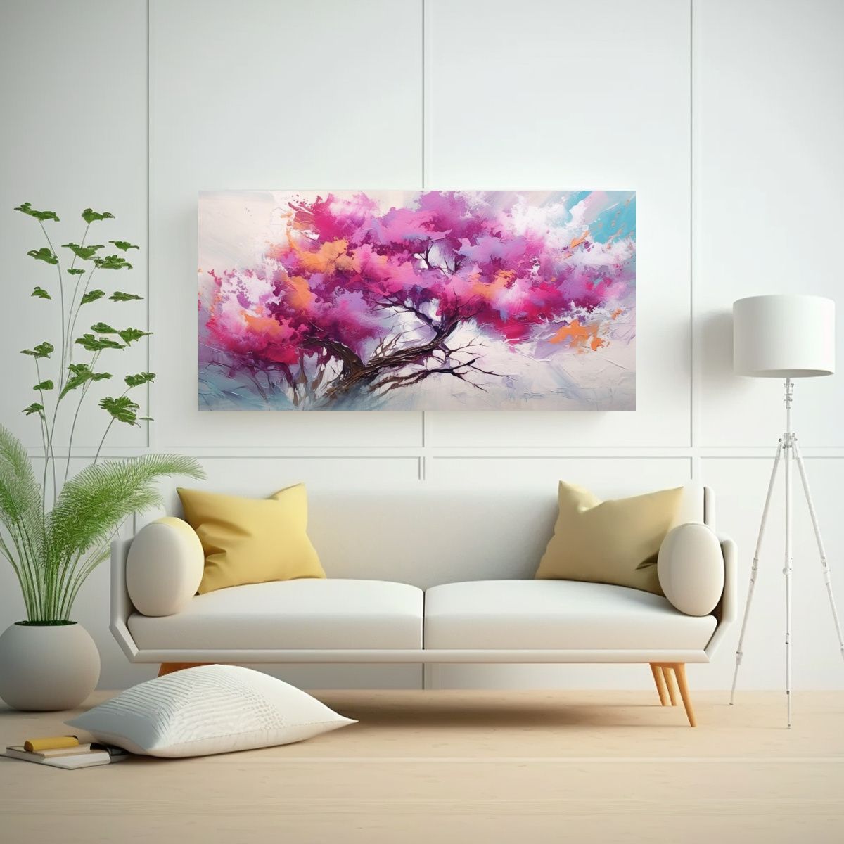 GENERICO - Pintura Abstracta De árbol En Las Nubes Arte De 80x40 Cm