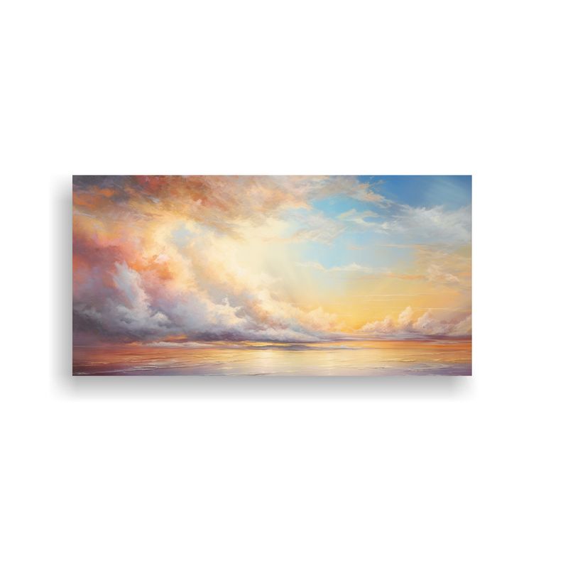 GENERICO - Lienzo De Tela Decoración Amanecer Con Arcoíris 80x40 Cm
