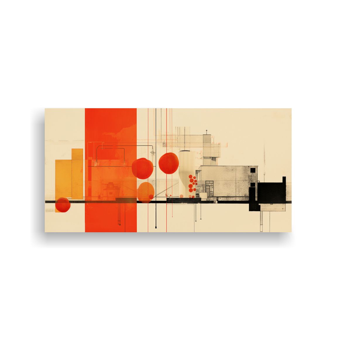 GENERICO - Pinturas De Decoración Con Collage Minimalista 100x50 Cm