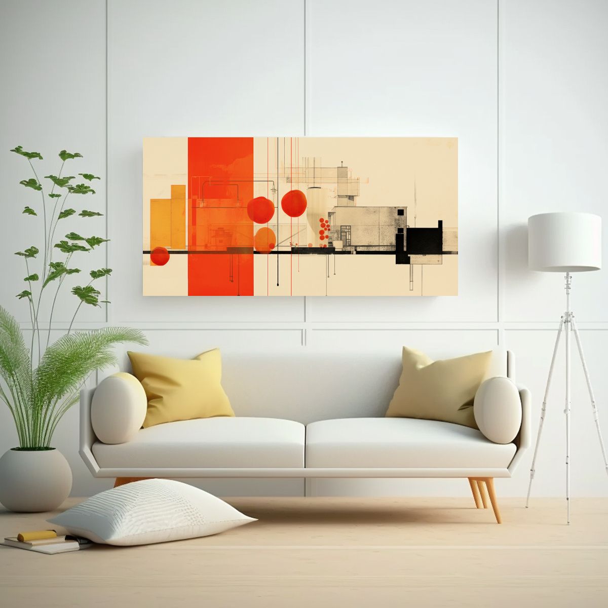 GENERICO - Pinturas De Decoración Con Collage Minimalista 100x50 Cm
