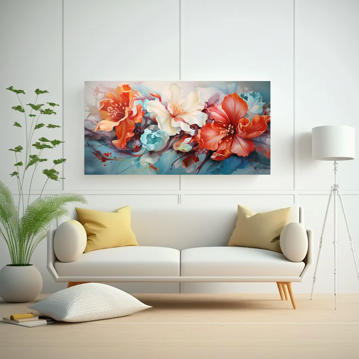 GENERICO - Pinturas Abstractas Equilibrio Flores Modernas 80x40 Cm