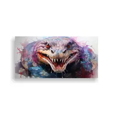 GENERICO - Pintura Acuarela Moderna Víbora Colorido 60x30 Cm