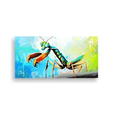 GENERICO - Cuadro Arte Gráfico Mantis Orando En Colores 80x40 Cm