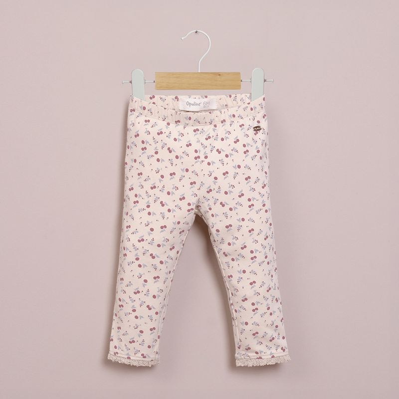 OPALINE - Calza crema estampada de niña 40546